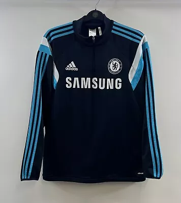 Chelsea 1/4 Zip Football Jacket 2014/15 Adults Large Adidas E277 • £49.99