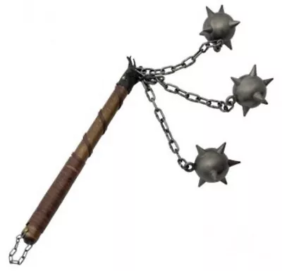 Medieval Flail Morning Star Three Ball Reenactment Costume LARP  70cm • £47.50