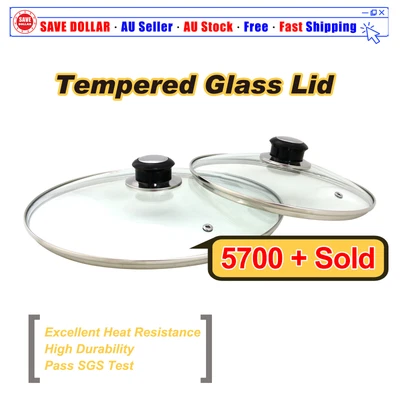 $26.20 • Buy FryPan Pot Wok Cover Replacement Tempered Standard Round Glass Lid 16cm - 36cm