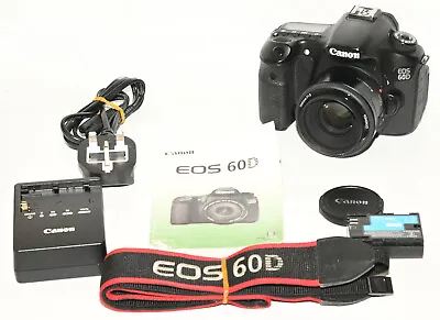 Canon EOS 60D Digital SLR Camera + 50mm 1.8 Lens + Manual Book.  Shutter 39% • £199