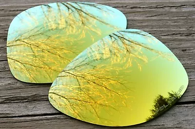 24k Gold Polarized Mirror Sunglass Lenses For Oakley Deviation Dark Grey Tinted • $11.24