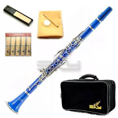 New High Quality Bb Blue Clarinet Package German Style Nickle Silver Keys  • $139.99