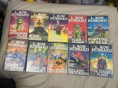 Mission Earth Books By L. Ron Hubbard Lot Of 10 Set Vol. 1-10 Hard Cover 1985-87 • $60