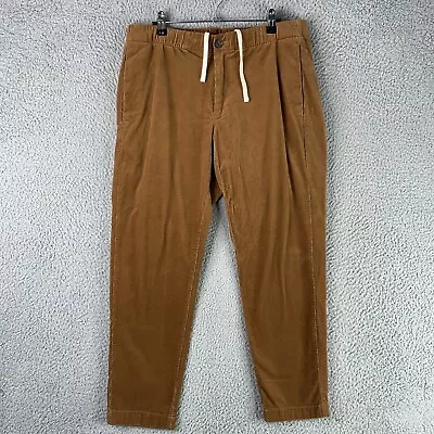 Bonobos Corduroy Pants Mens Medium Short Brown Cropped Joggers Casual • $34.99