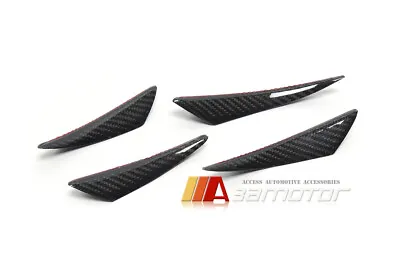 $63 • Buy Carbon Fiber Front Bumper Fins Side Canards 4 PCS Fits Mitsubishi Lancer EVO 10