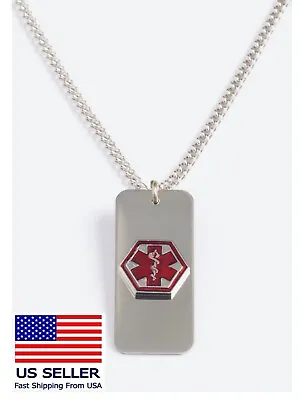 EPILEPSY Medical Alert ID Necklace - USA Made FREE ID Wallet CardEngraving  • $11.99