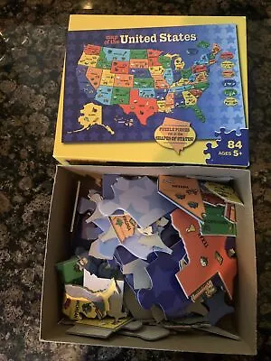 Pre-Owned EUC! United States Puzzle Map Milton Bradley World On Reverse MB 84 Pc • $12.39