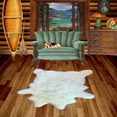 $299 • Buy Shaggy Sheep Pelt Rug, Faux Sheepskin, Deer, Cow, Bear Skin, White FUR ACCENTS 