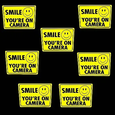 Warning Stickers For Windows - Smile Video Security Cameras Are In Use Recording • $9.99