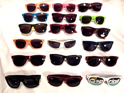 Lot Of 18 Pairs Of Vintage Advertising Sunglasses Retro Wayfarer Style Colors • $10.99
