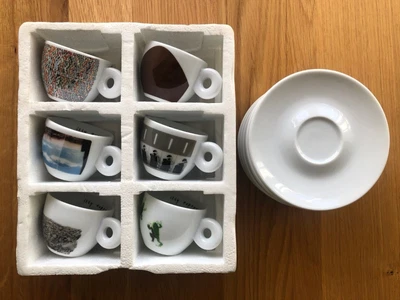 £85 • Buy Illy 2001 PS1 MOMA Art Collection Espresso Cups & Saucers - Complete Set Of 6
