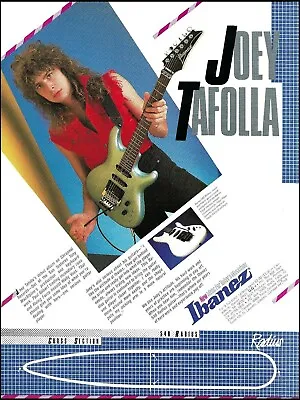 Joey Tafolla 1987 Ibanez 540 Radius Electric Guitar Ad 8 X 11 Advertisement • $4