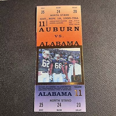 1995 Alabama Vs Auburn Original Football FULL Ticket Stub Iron Bowl • $12.99