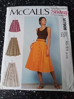 McCalls M7906 Sewing Pattern Ladies Skirt Pleated Size 6-22 Uncut  • £4