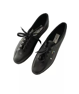 LA Gear Vintage Black Leather Lace-Up Low-Top Sneakers Tennis Shoes • $33.95