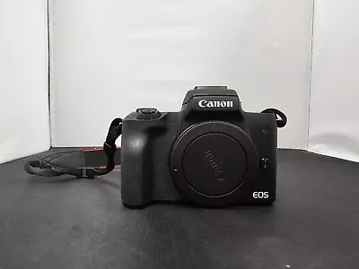 Canon EOS M50 24.1 MP Camera With Battery- Black - Impact Damage - Body Only • £50