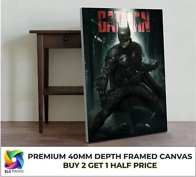 Batman Dark Knight Comic Hero Large CANVAS Art Print Gift Multiple Sizes • £40