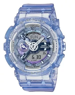 NEW Casio G-Shock GMAS110VW-6A Translucent Skeleton Light Blue Ana-Digi Watch • $140