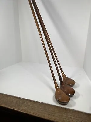 Set Of Three Hickory Wood Clubs Otto Hackbarth • $191.25