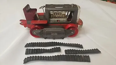 Vintage Nomura Tin Litho Batt Operated Toy Piston Action Tractor 1200 Japan • $65