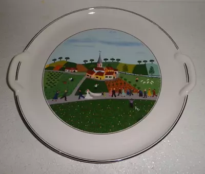 Villeroy & Boch Design Naif Handled Wedding Cake Plate Platter Tray Round 12.5  • $20