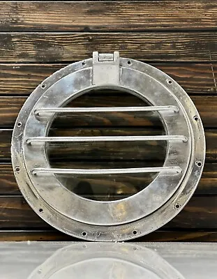 Vintage Old Antique Refurbish Solid Aluminum Round Porthole Window With Cage • $395