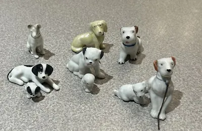 Ceramic Dog Figurines Made In Japan Lot Of 9 Bulldogs Terriers Dachshund • $18