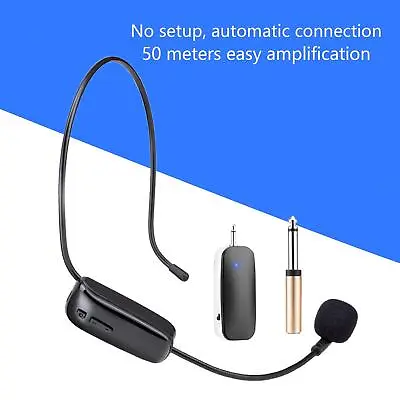 £23 • Buy Headset Microphone UHF Wireless For Fitness Instructor Stage Speakers Speech