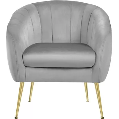 Velvet Accent Chair Modern Armchair Cozy Sofa Chair With Golden Metal Legs  • $115.99