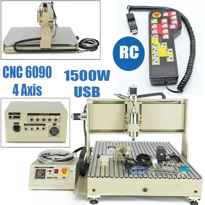 4 Axis 1500W 6090 CNC USB Router Milling Engraving Cutting Machine + Controller • $1990