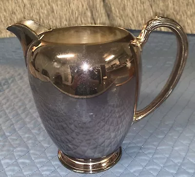 E2 Home Decorators Silver Metal Tea Coffee Pitcher Jug Pot • $18.88