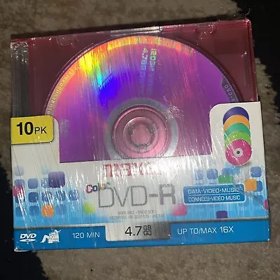 Maxell Color Dvd-r Ten Pack 4.7 Gb 16x Speed New Sealed • $14.79