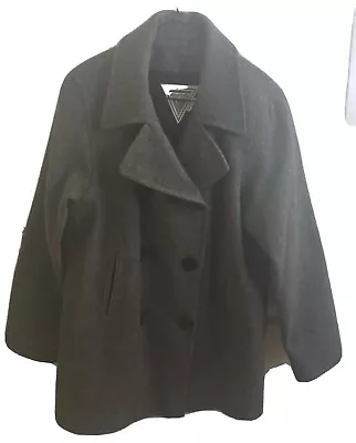 Vintage Women's J. Percy For  Marvin Richards Wool Gray Pea Coat Jacket Size 12P • $25.49