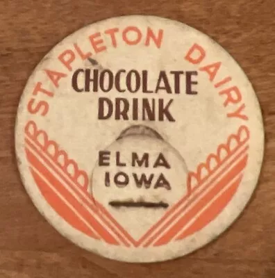 STAPLETON DAIRY Elma Iowa Vintage Milk Bottle Caps Pog Chocolate • $9.99