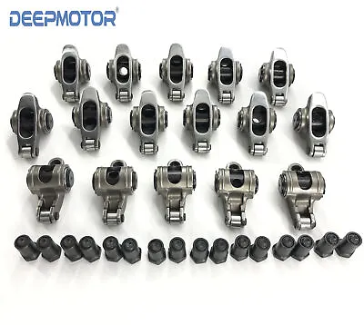 SBC 350 1.50 Ratio 3/8  Self-aligning Stainless Steel Roller Rocker Arms + Nuts • $145.99