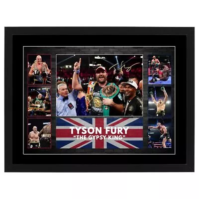 $79 • Buy Tyson Fury Signed Framed Poster Print Mayweather Tyson Ali Boxing Memorabilia