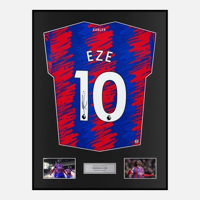 £384.99 • Buy Framed Eberechi Eze Signed Crystal Palace Shirt 2022-23 Home [Modern]