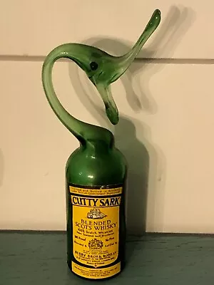 Vintage Cutty Sark Mini Whiskey Bottle Blown Glass OOAK Loch Ness Monster Nessie • $49.99