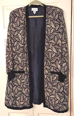 Vintage La Chine Plus Open Front Print Jacket Size 22W Galinda Wang EUC! • $24.99