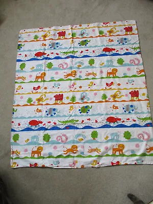 Ikea Baby Cot Bed Duvet Cover 100% Cotton Zoo Animals Colourful- 108 Cm X 125 Cm • £4