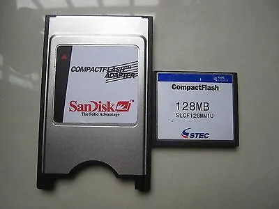 STEC 128MB Compact Flash +ATA PC Card PCMCIA Adapter JANOME Machines • $6.99
