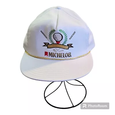 Vintage 80s Michelob Strap Back Embroidered Golf Hat/Cap Made In USA • $40