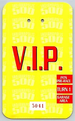 1999 Indy 500 V.I.P Pre-Race Pit Pass Back-Up Card VGC VIP Indianapolis #5041 • $9.99