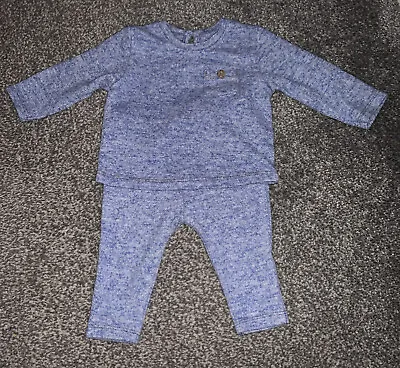 Matalan Blue Unisex Top And Trousers Outfit Size 3-6 Months • £2.50