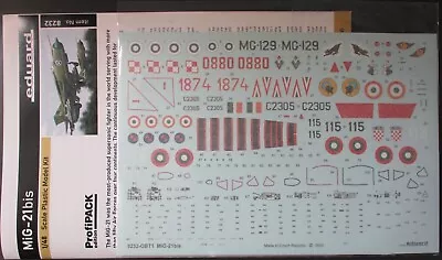 Eduard 1/48h Scale MiG-21bis - Decals & Directions From Kit No. 8232 • $19.99