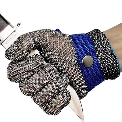 Safety Cut Gloves Proof Stab Resistant Stainless Steel Glove Metal Mesh Butcher • £10.19