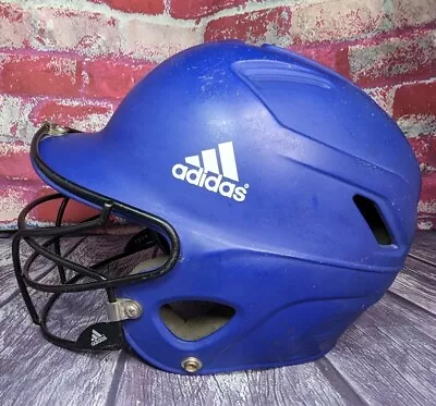 Adidas Incite ADJUSTABLE Softball Helmet Climacool Face Guard 6 3/8 -7 5/8  Blue • $19.99