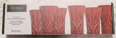 Shannon By Godinger Dublin Set Of 6 Red Crystal Vodka Shooters NWT • $29.95