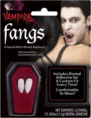 Vampire Fangs Halloween Caps Fake Teeth Adhesive Fake Blood Fancy Dress Make Up • £3.97