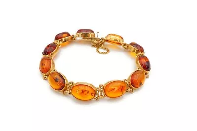 14k Yellow Gold Amber Tennis Bracelet 6.75  • $2499.99